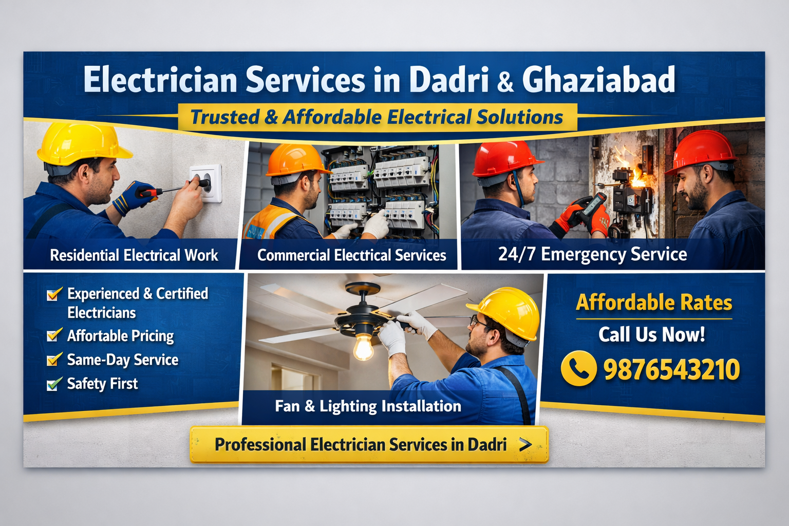 Electrician Services in Dadri & Ghaziabad – Trusted & Affordable Electrical Solutions